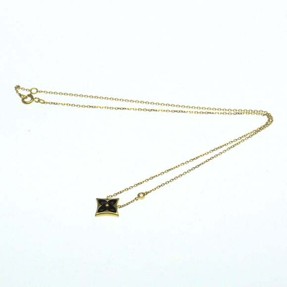 Louis Vuitton Pandantif Star Blossom BB Onyx Diamond Necklace Q93699 Yellow G... - Picture 10 of 13
